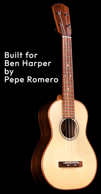 Pepe Romero Ukulele built for Ben Harper - uses Pepe Romero Ukulele Strings